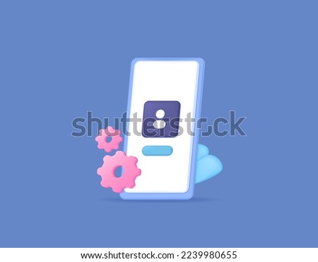 account and profile settings. phone configuration. symbol or icon of a smartphone, gear, leaf, person. 3d and realistic concept design. vector elements