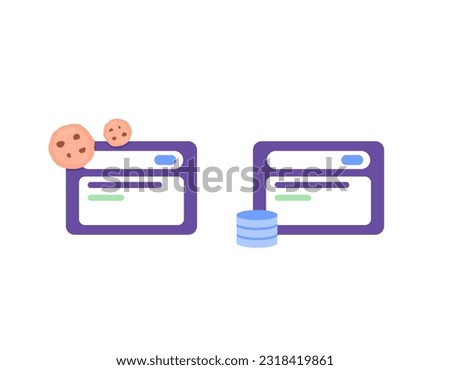 web cache and browser cookies. temporary storage that contains website data. services, applications, and software. technology. symbol or icon. concept illustration design. minimalistic 3d. vector 