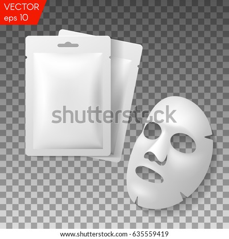 Facial Mask Cosmetics Packaging. Package design for face mask on transparent background