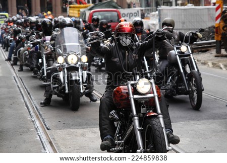 Oslo. Protest of motorcycle clubs (MC). September 14, 2013. Norway ...