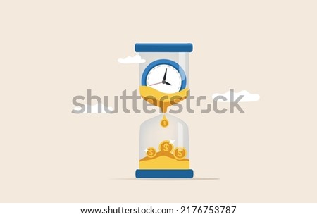 Time is money concept, time value of money, save time, Money saving.Time management.