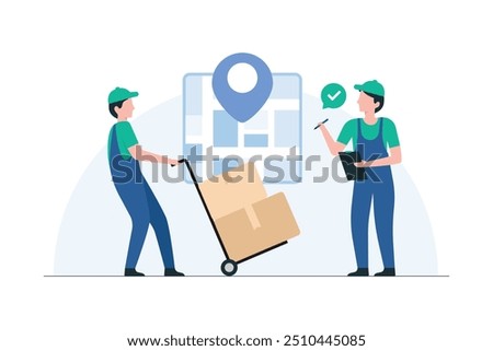 Warehouse Handlers Preparing Outbound Shipments. illustration