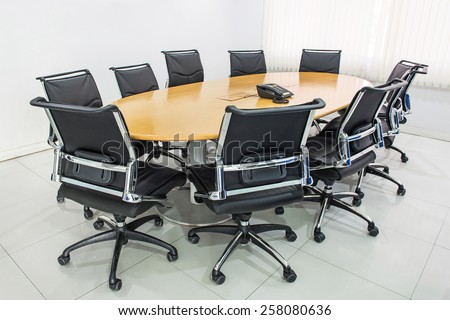 Meeting table and black hairs in meeting room, Conference table