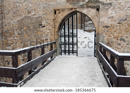 Castle entrance in winter time