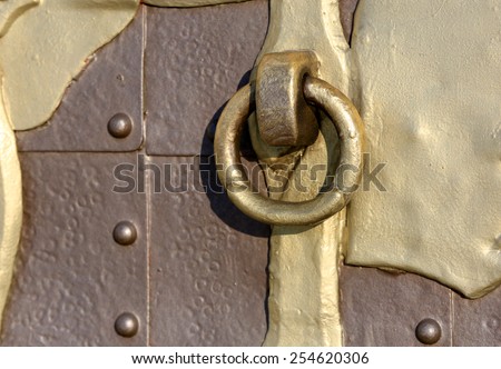 old lock on the vintage door, close-up photo