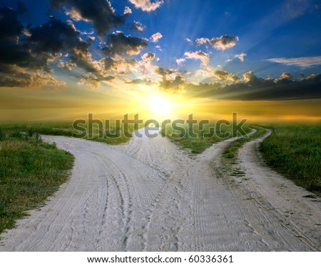 Image, Stock Photo Crossroads Horizon