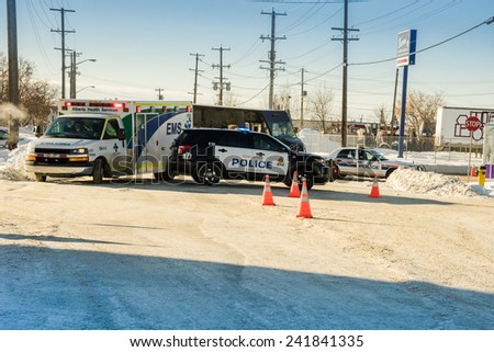 Dec 2, 2014, Road accident , Edmonton, Alberta, intersection of Coronet Road and 86 street