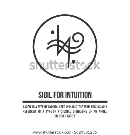 Sigil to awaken psychic ability, insight and intuition. A stylized image of a magic symbol. Can be used in graphic design or tattoo as well as logo. Stock vector.