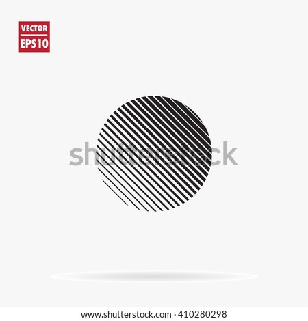 Circle. Unusual flat icon. Minimal geometry. White background. Stock vector.
