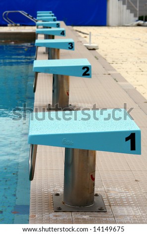 Swimming competition diving boards