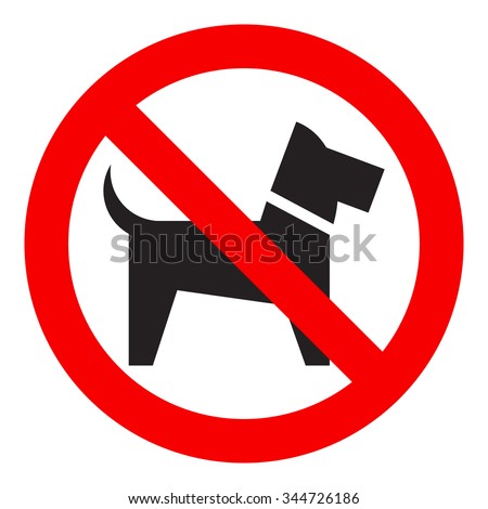 No dogs sign isolated on white background, vector illustration.