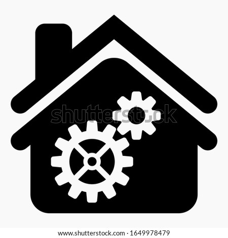 Icon house and setting. Installing a smart home.. Commercial line vector icon for websites and mobile minimalistic flat design.