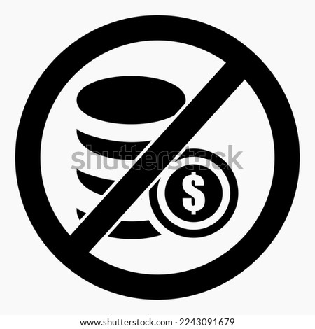 No dollar icon. Dollar ban. Do not use dollar. It is forbidden to pay a dollar. Icon vector.