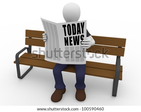 A man is sitting and reading today news on the newspaper