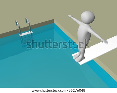 One diver standing on the diving board