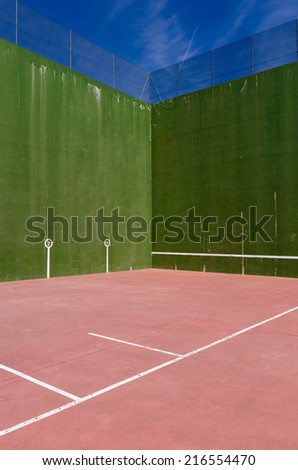 Detail of a fronton court. Pelota vasca. Spanish traditional sport
