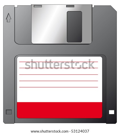 illustration of a floppy disk with a blank label