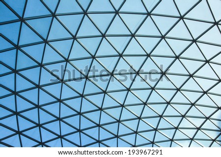 LONDON / ENGLAND - CIRCA AUGUST 2013 - The glass cupola of the British Museum interior Great Court. Built by Foster and Partners, it is one of the most iconic and memorable Central London landmarks.