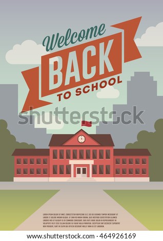Welcome back to school. Retro poster. Banner
