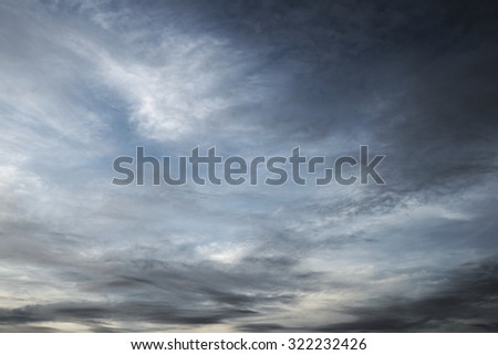 Abstract dark cloud over dark blue sky background