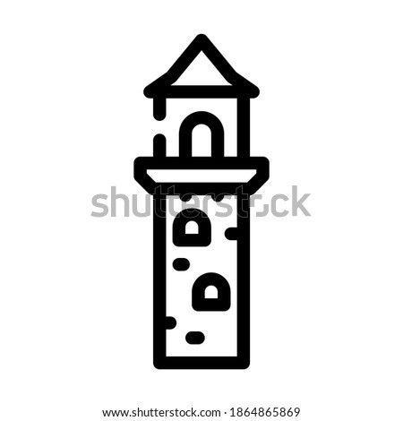 lookout tower line icon vector. lookout tower sign. isolated contour symbol black illustration