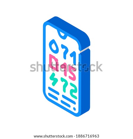 charge level control, water and fuel on mobile phone isometric icon vector. charge level control, water and fuel on mobile phone sign. isolated symbol illustration