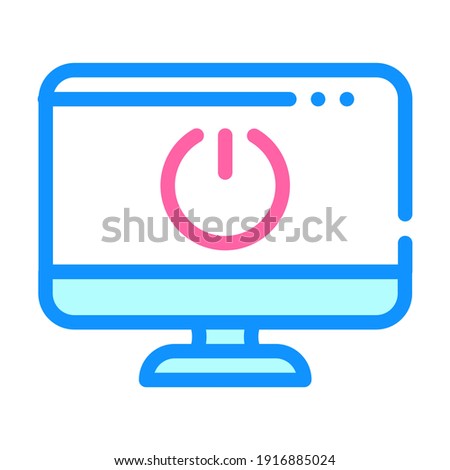 on and off operating system color icon vector. on and off operating system sign. isolated symbol illustration