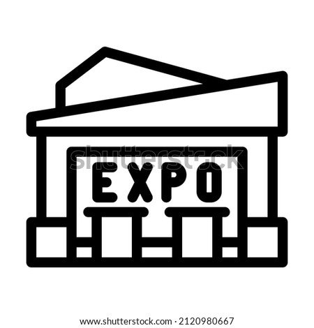expo center line icon vector. expo center sign. isolated contour symbol black illustration