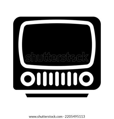 television old gadget glyph icon vector. television old gadget sign. isolated symbol illustration