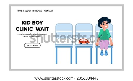 kid boy clinic wait vector. hospital doctor, patient family, woman care, visit health, medical man kid boy clinic wait web flat cartoon illustration