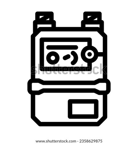 meter gas service line icon vector. meter gas service sign. isolated contour symbol black illustration