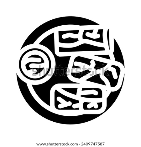 dolmades greek cuisine glyph icon vector. dolmades greek cuisine sign. isolated symbol illustration