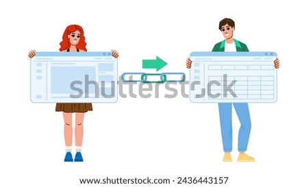 external dofollow  vector.  internal nofollow, building optimization, content website external dofollow character. people flat cartoon illustration