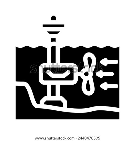 stream energy tidal power glyph icon vector. stream energy tidal power sign. isolated symbol illustration