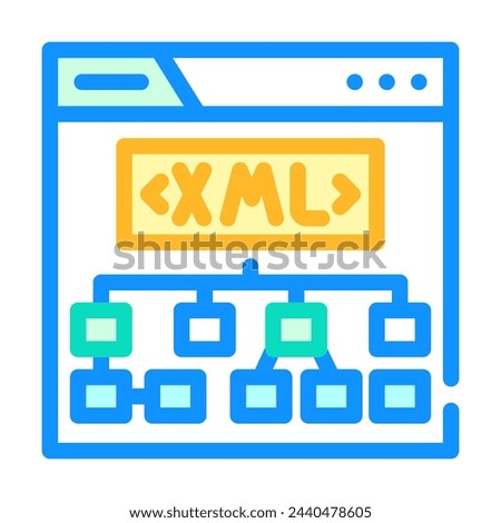 xml sitemap seo color icon vector. xml sitemap seo sign. isolated symbol illustration