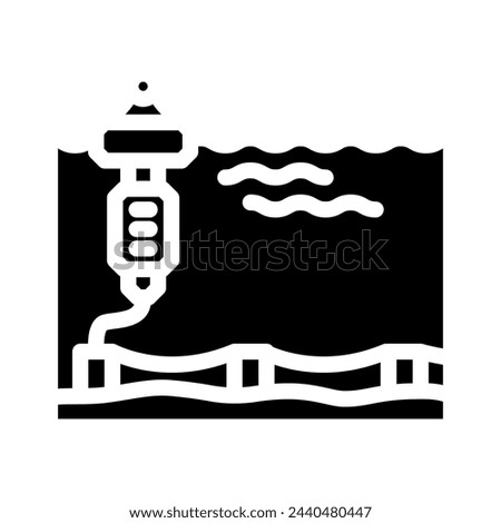 floating platform tidal power glyph icon vector. floating platform tidal power sign. isolated symbol illustration