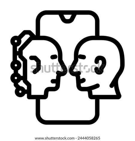 human computer interaction hci line icon vector. human computer interaction hci sign. isolated contour symbol black illustration