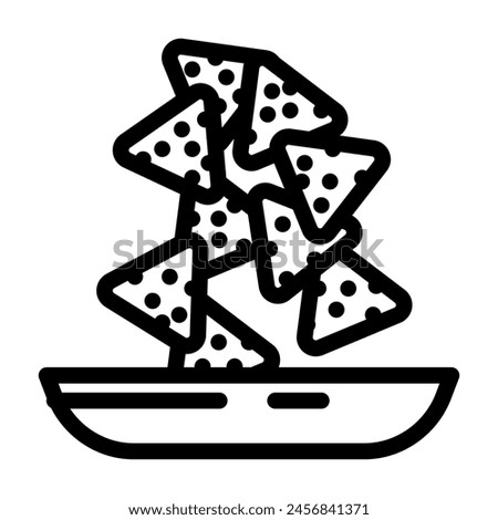 nachos fast food line icon vector. nachos fast food sign. isolated contour symbol black illustration