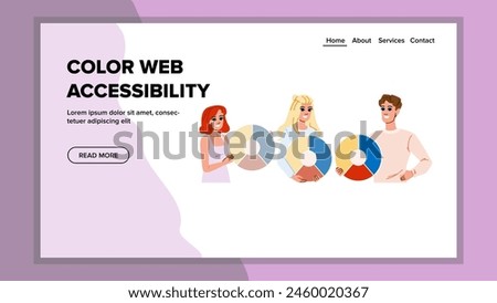 font color web accessibility vector. readability vision, disability impairment, perception hue font color web accessibility web flat cartoon illustration