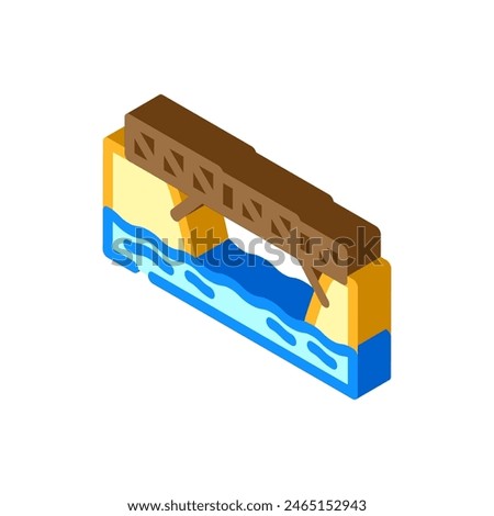 bailey bridge isometric icon vector. bailey bridge sign. isolated symbol illustration