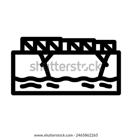 bailey bridge line icon vector. bailey bridge sign. isolated contour symbol black illustration