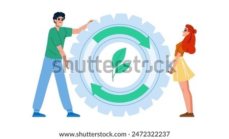 circle continuous improvement  vector.  change graph, continual increase, training financial circle continuous improvement character. people flat cartoon illustration