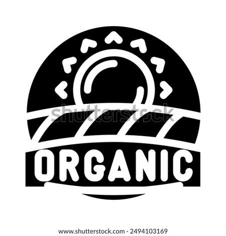 organic product label warning glyph icon vector. organic product label warning sign. isolated symbol illustration