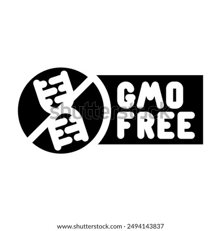 gmo free product label warning glyph icon vector. gmo free product label warning sign. isolated symbol illustration