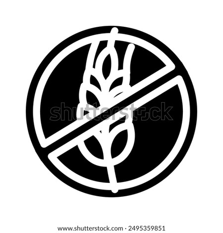 gluten free product label warning glyph icon vector. gluten free product label warning sign. isolated symbol illustration