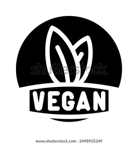 vegan product label warning glyph icon vector. vegan product label warning sign. isolated symbol illustration