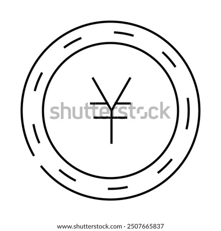 jpy coin line icon vector. jpy coin sign. isolated contour symbol black illustration