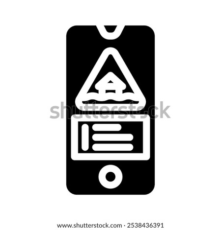 emergency flood warning glyph icon vector. emergency flood warning sign. isolated symbol illustration