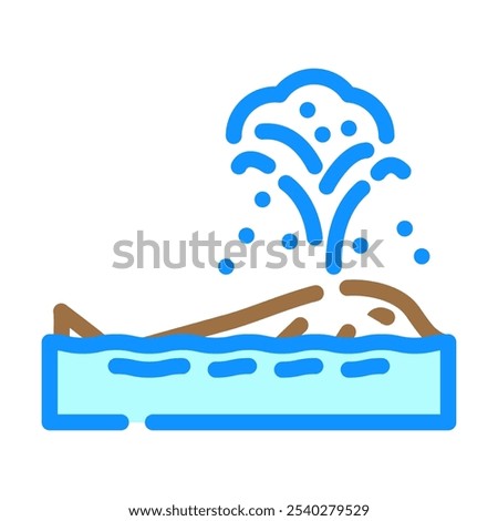 whale watching winter color icon vector. whale watching winter sign. isolated symbol illustration