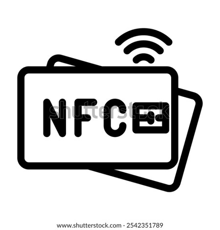 nfc card line icon vector. nfc card sign. isolated contour symbol black illustration